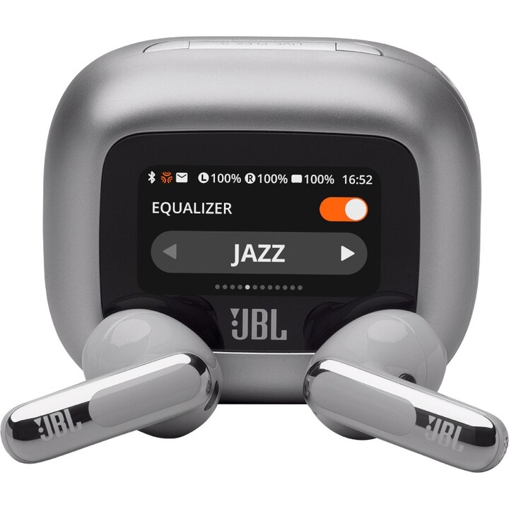 Fones de ouvido intra-auriculares sem fio JBL Live Flex 3, cor prata, JBLLIVEFLEX3SIL