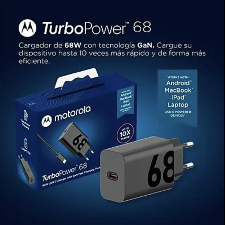 Motorola SJMC682 USB-C Schnellladegerät 68W Schwarz