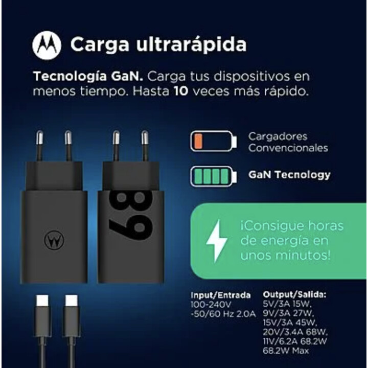 Cargador de móvil - MOTOROLA SJMC682, Negro