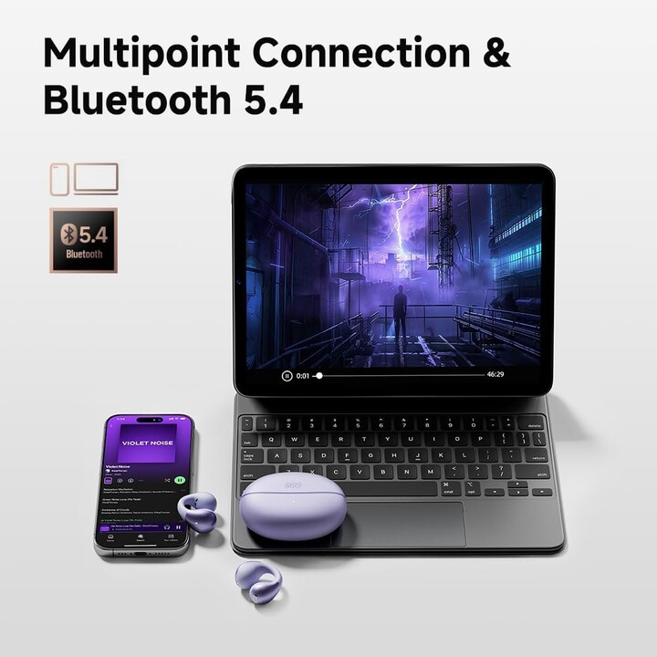 QCY Crossky Clip C30 Lila – Bluetooth-Kopfhörer