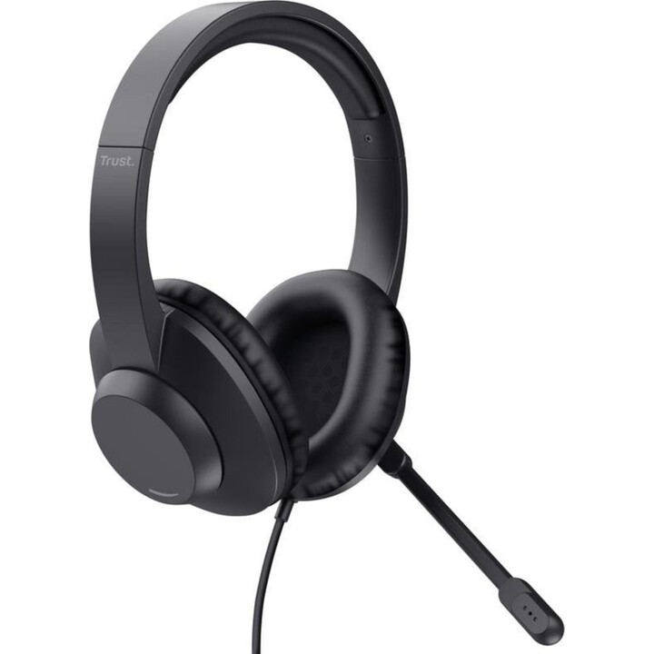 Casque de bureau Trust Ayda Max avec câble USB-C/A et microphone - Noir