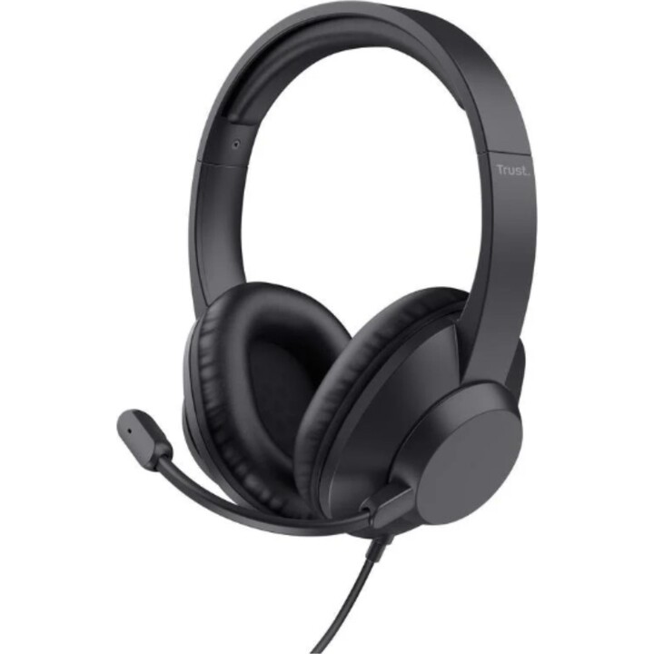 Trust Ayda Max Office-Kopfhörer mit USB-C/A-Kabel und Mikrofon – Schwarz