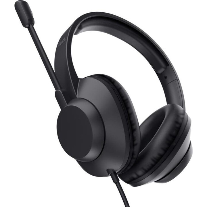 Trust Ayda Max Office-Kopfhörer mit USB-C/A-Kabel und Mikrofon – Schwarz