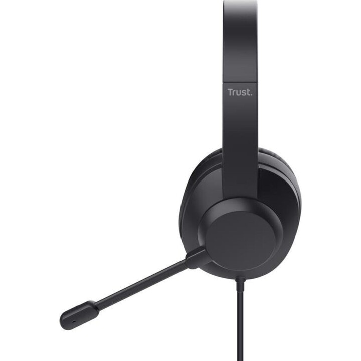 Cuffie da ufficio Trust Ayda Max con cavo USB-C/A e microfono - Nero