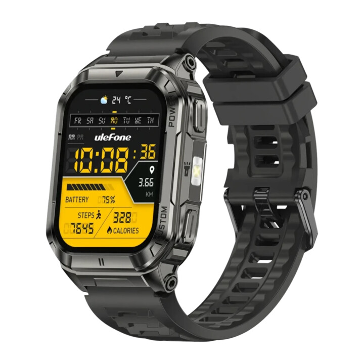 Ulefone Armor Watch Ultra Noir FC 24/7 SpO2 Batterie 8 Jours
