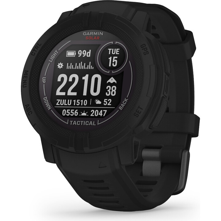 Garmin Instinct 2 Solar Tactical Schwarz GPS mit 45-mm-Armband – Smartwatch