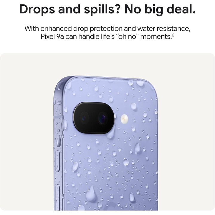Google Pixel 9A, 8 + 256Go, 5G, Caméra AI, Bluetooth, WiFi 6E, USB, NFC, Iris Violet