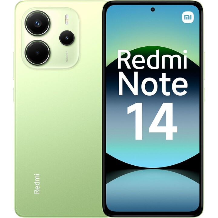 Xiaomi Redmi Note 14, 8+128 GB, sistema de câmara com IA de 108 MP, bateria de 5500 mAh, funcionalidades de IA, Verde