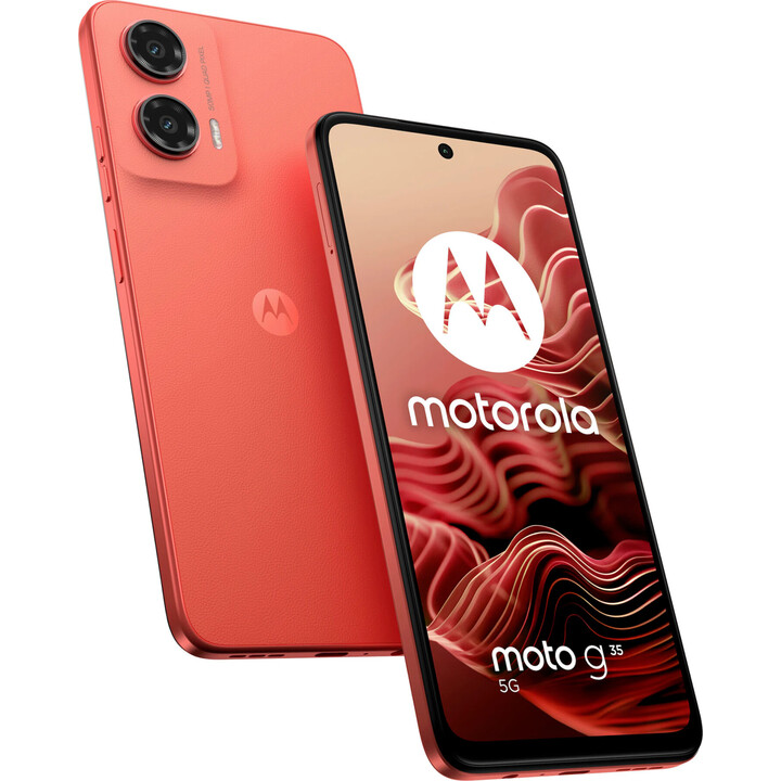 Motorola Moto G35 5G Smartphone, 8/256 GB, 6.72 FHD+ Display, 50 MP Camera, 5000 mAh, Android 14, Guava Red