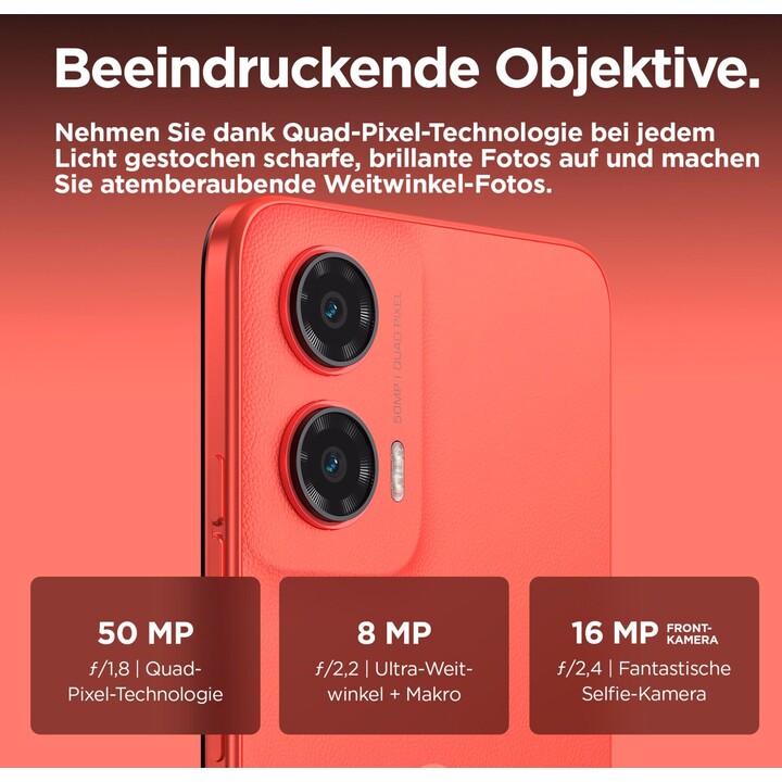 Smartphone Motorola Moto G35 5G, 8/256 GB, 6,72 display FHD+, fotocamera da 50 MP, 5000 MAH, Android 14, GUAVA