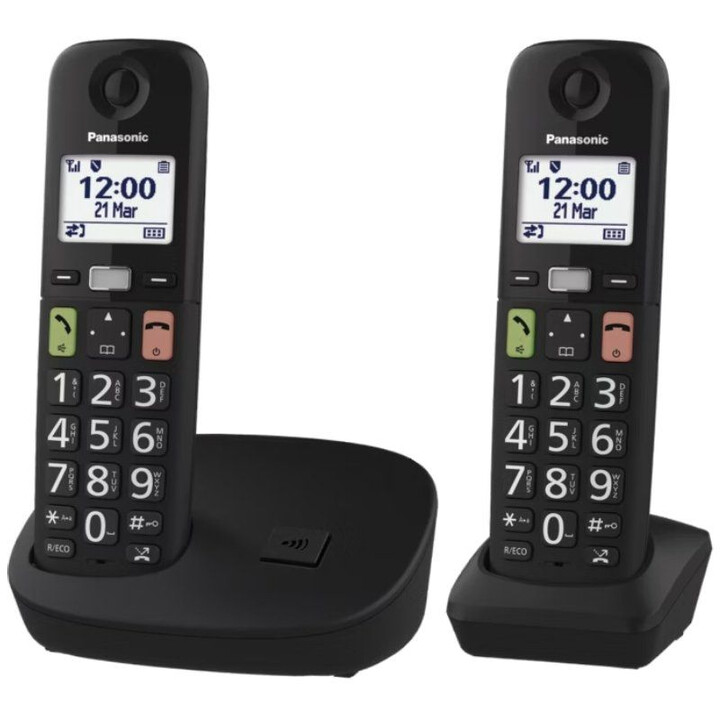 Panasonic KX-TGU112EXB Cordless Phone/ Duo Pack/ Black