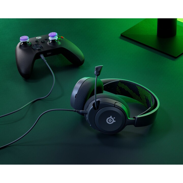 Steelseries ARCTIS NOVA 1X Gaming-Kopfhörer mit Kabel und Kopfbügel, schwarz, grün