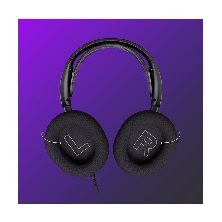 Steelseries Arctis Nova 1 Auscultadores para jogos com fio, arnês, recondicionados, pretos