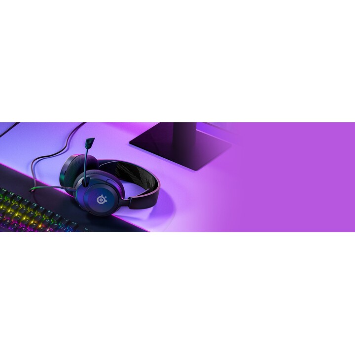 Steelseries Arctis Nova 1 Gaming-Kopfhörer mit Kabel, Kopfbügel, generalüberholt, schwarz