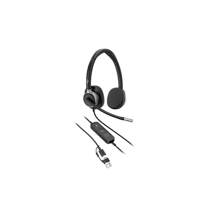 Auscultadores HP Poly com cabo USB estéreo Mission 625 (embalagem)