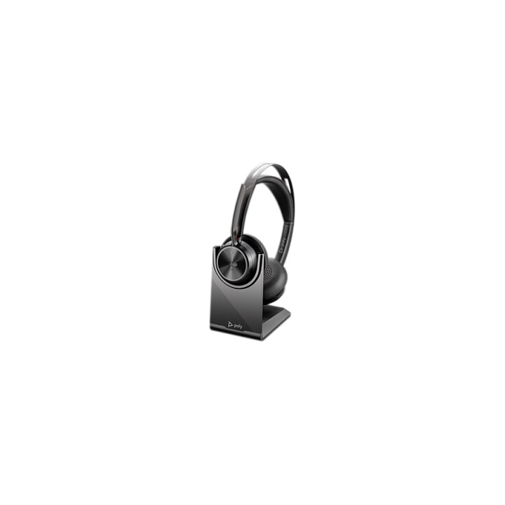 Auscultadores HP Poly Voyager Focus 2 USB-C-C com certificação Microsoft Teams + adaptador USB-C/A + base de carregamento
