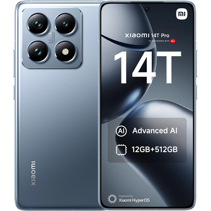 Xiaomi 14T Pro 5G, 12GB 512GB, Smartphone con pantalla AI 6.67, Dual Sim, Azul
