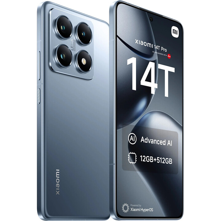 Xiaomi 14T Pro 5G, 12GB 512GB, Smartphone con display AI 6.67, Dual Sim, Blu