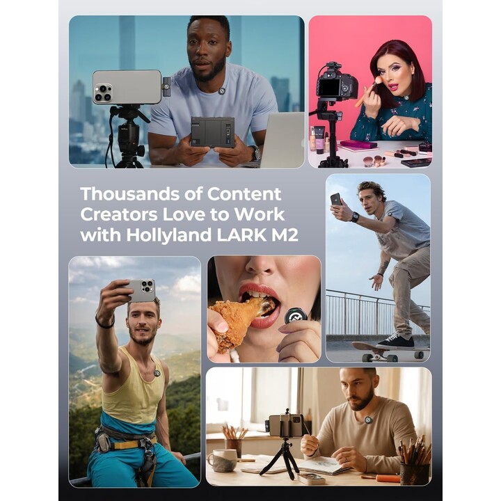 Microfono hollyland wireless lark m2 combo noir