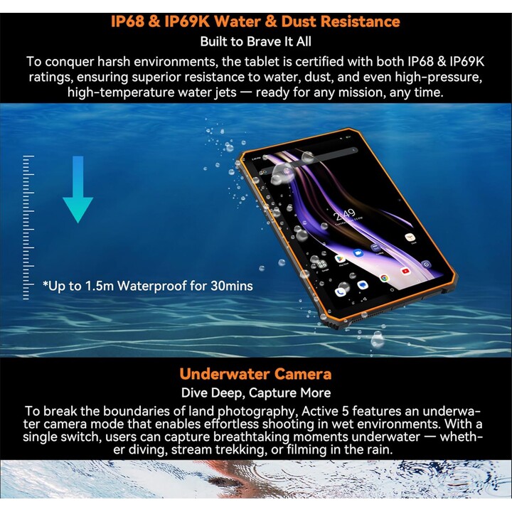 Blackview Active 5 8,68" 8GB/128GB WiFi+4G Preto Rugged