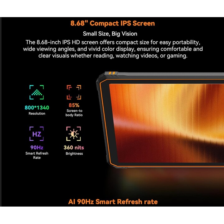 Blackview Active 5 8,68" 8GB/128GB WiFi+4G Preto Rugged