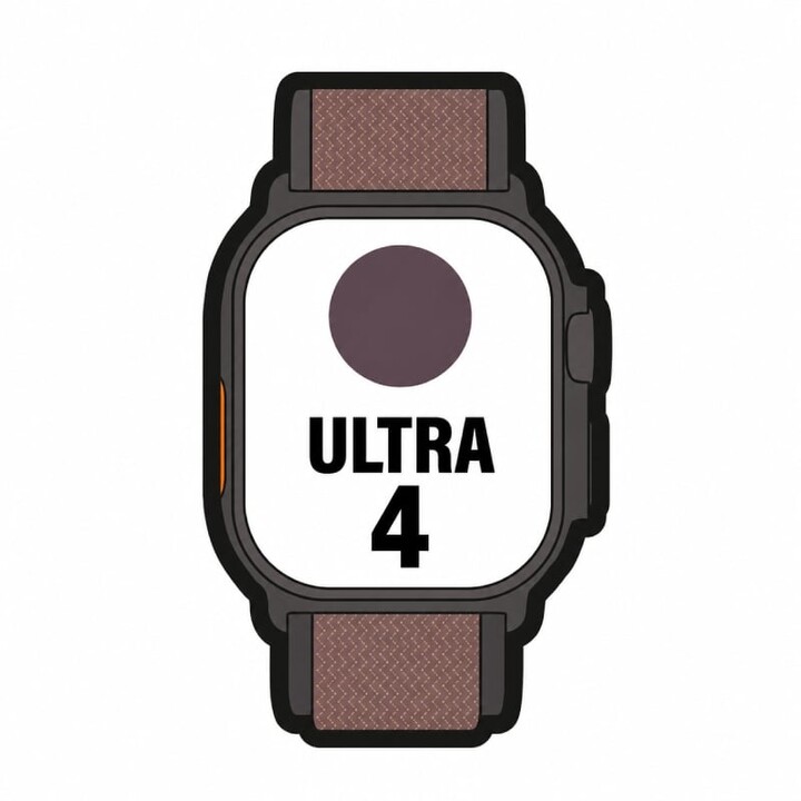 Apple Watch Ultra 4 / GPS / 49 mm / Caixa em titânio preto / Pulseira Loop Alpine bordô L