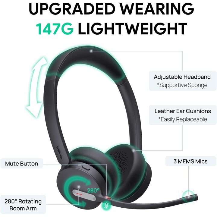 Yealink BH70 Dual Teams USB-A Bluetooth Headset