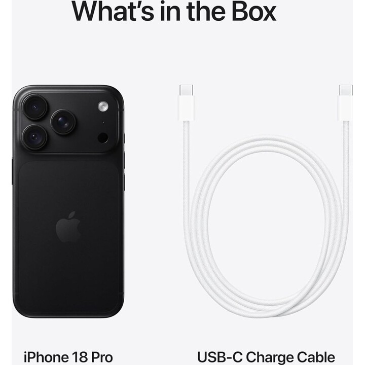 Telemóvel Apple iPhone 18 Pro de 2 TB, 5G, com Apple Intelligence, controlo da câmara, chip A20 Pro, Preto