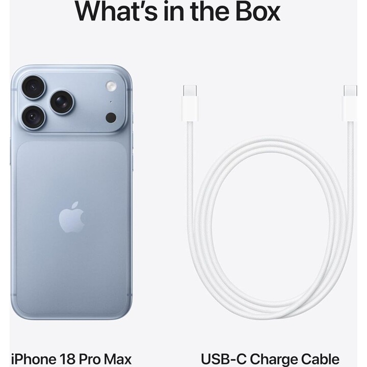 Apple iPhone 18 Pro Max 2 To, téléphone mobile 5G avec Apple Intelligence, contrôle de l'appareil photo, puce A20 Pro, bleu