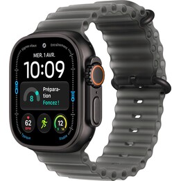Apple Watch Ultra 4 com GPS e rede móvel, 49 mm, caixa em titânio preta e bracelete translúcido em Ocean Black