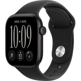 Apple Watch Series 12 GPS 42mm carcasa de aluminio negro y correa deportiva negra M/L