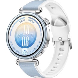 Huawei Watch GT 7, caixa prateada de 41 mm com bracelete azul