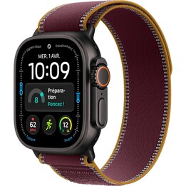 Apple Watch Ultra 4 GPS Cellular 49mm Titanium Black Case Trail Loop Burgundy M/L