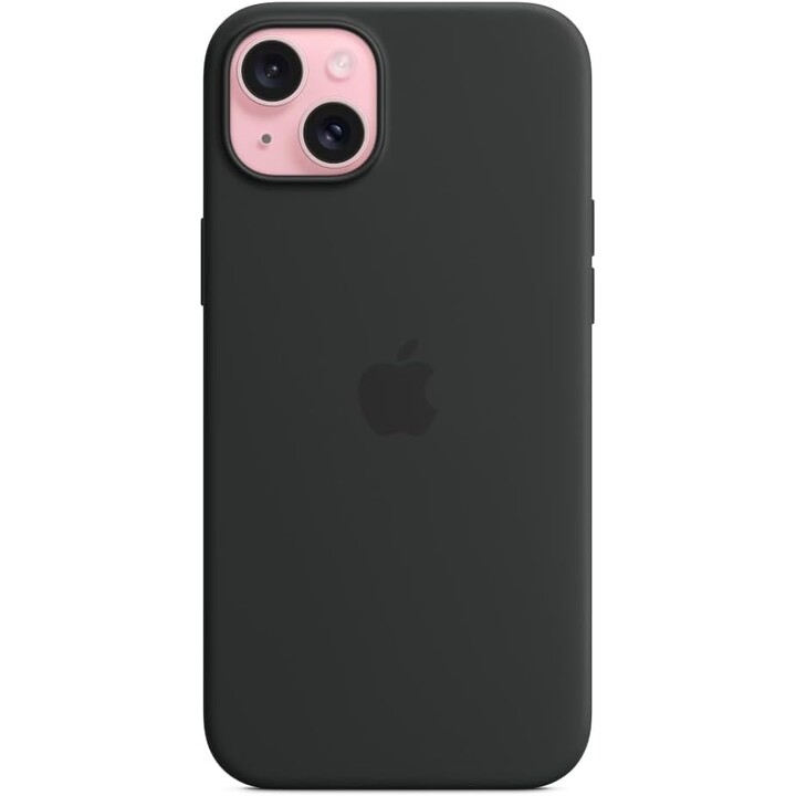 Apple iPhone 15 Plus Capa de silicone com MagSafe Preto