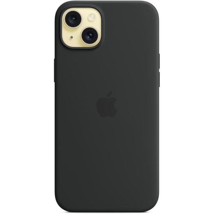 Apple iPhone 15 Plus Capa de silicone com MagSafe Preto
