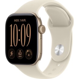 Apple Watch Series 12 GPS Cellular 42mm Aluminum Light Gold Case Sport Band Sand S/M