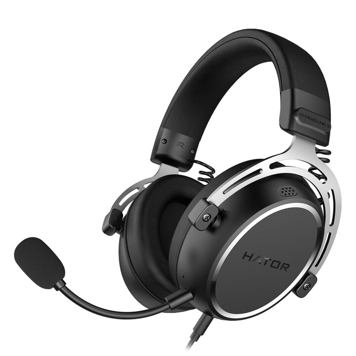 Casque filaire HATOR HYPERGANG 3 Hi-Res avec arceau, pour jeux vidéo, noir