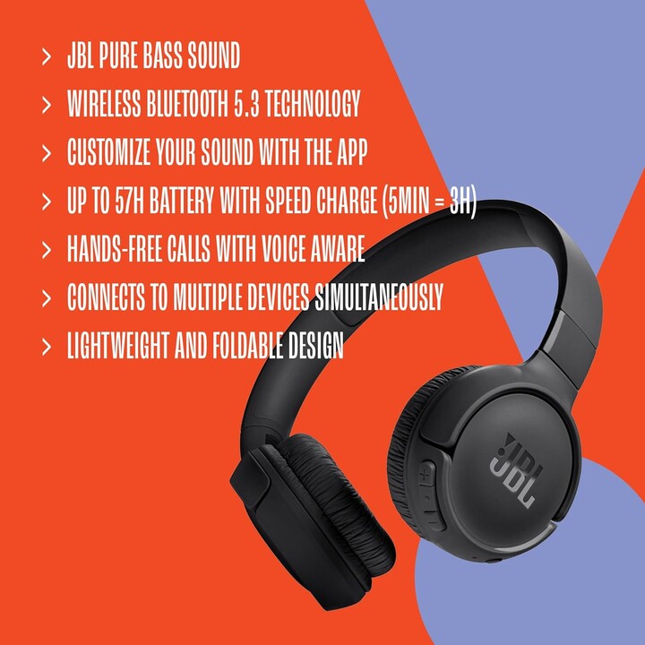 JBL Tune 525Bt Bluetooth-Kopfhörer Schwarz