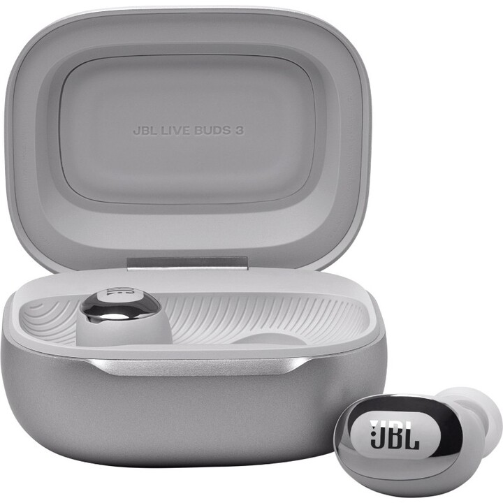 Cuffie in-ear wireless JBL Live Buds 3, colore argento, JBLLIVEBUDS3SIL