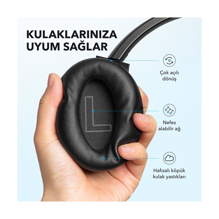 Soundcore Q20i, con cavo, chiamate/musica, cuffie, bianco