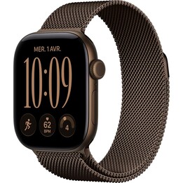 Apple Watch Serie 12 GPS Cellular 42 mm, cassa in alluminio color bronzo scuro, cinturino Milanese Loop color bronzo scuro
