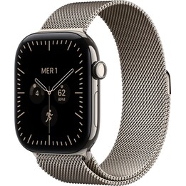 Apple Watch Series 12 GPS Cellular 46mm caja de titanio natural y correa milanesa natural M/L