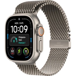 Apple Watch Ultra 4 com GPS e rede móvel, 49 mm, caixa em titânio natural, bracelete Milanese Loop em titânio natural, tamanho S