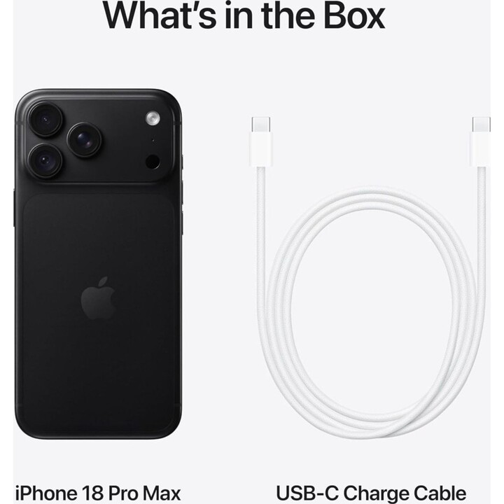 Apple iPhone 18 Pro Max 256GB, 5G mobile phone with Apple Intelligence, camera control, A20 Pro chip, Black