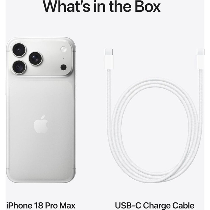 Apple iPhone 18 Pro Max 1TB, 5G mobile phone with Apple Intelligence, camera control, A20 Pro chip, Silver