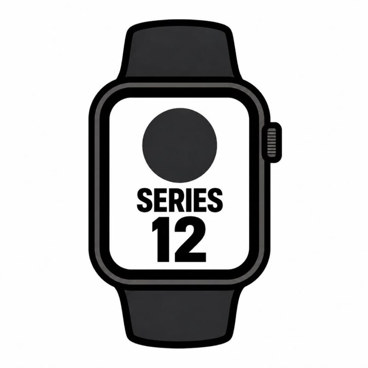 Apple Watch Série 12 / GPS / Cellular / 42 mm / Preto / Bracelete Desportiva Preta (S/M)