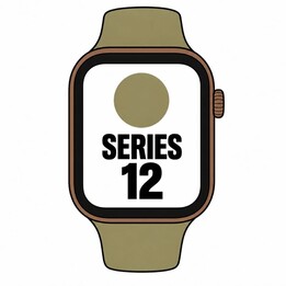 Apple Watch Série 12 / GPS / Celular / 42 mm / Bronze Escuro / Pulseira Desportiva Verde-oliva (S/M)
