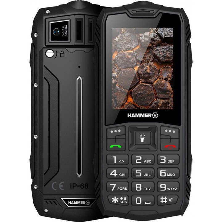 Cellulare rugged HAMMER Rock TLHAROCKLTE - Unisoc T127 · 2,4 · 4G · 128 MB · IP68 · Nero