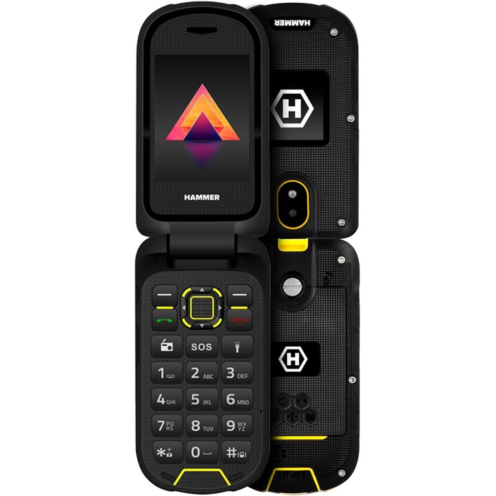 Robustes Mobiltelefon HAMMER Bow – 2,4 · 4G · 48 MB · IP68 · Schwarz