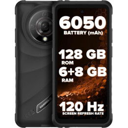 Smartphone rinforzato HAMMER Iron 6 - NFC · MediaTek Dimensity 6300 · 6,56 IPS · 6 GB · 128 GB · Android 14 · Nero